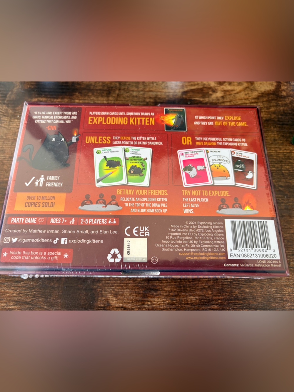 Exploding Kittens Card Game - Red Box - Picture 2 of 2